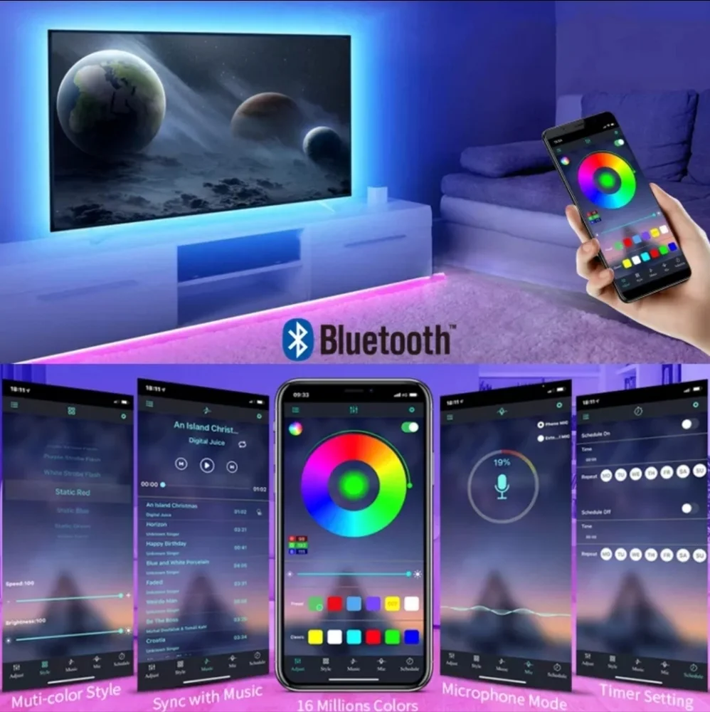RGB BLUETOOTH STRIP LIGHTS